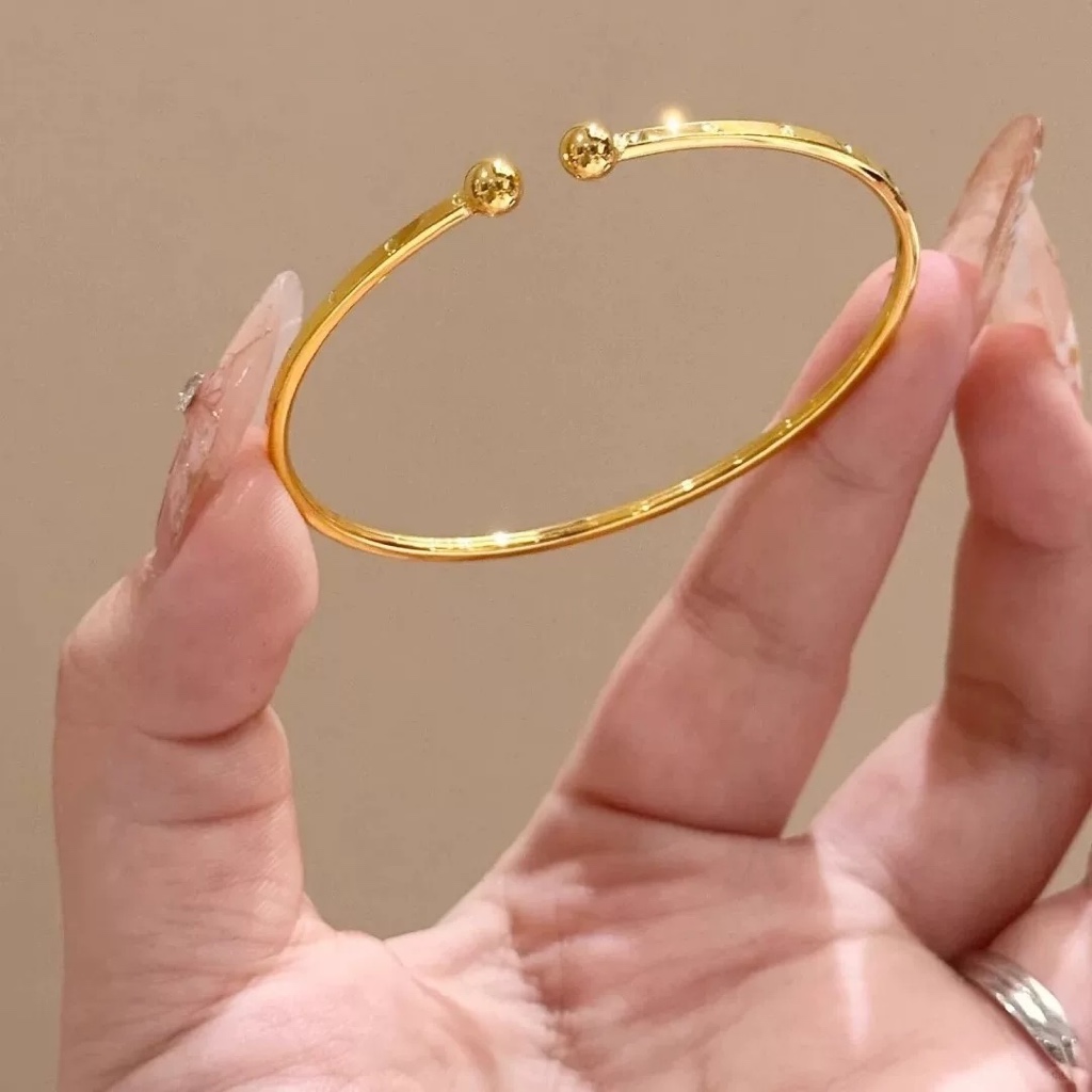 ทอง พิเศษ-ดี รูรับแสงสร้อยข้อมือสดออกแบบสร้อยข้อมือทองหญิงมันวาวธรรมดาแหวนสร้อยข้อมือ