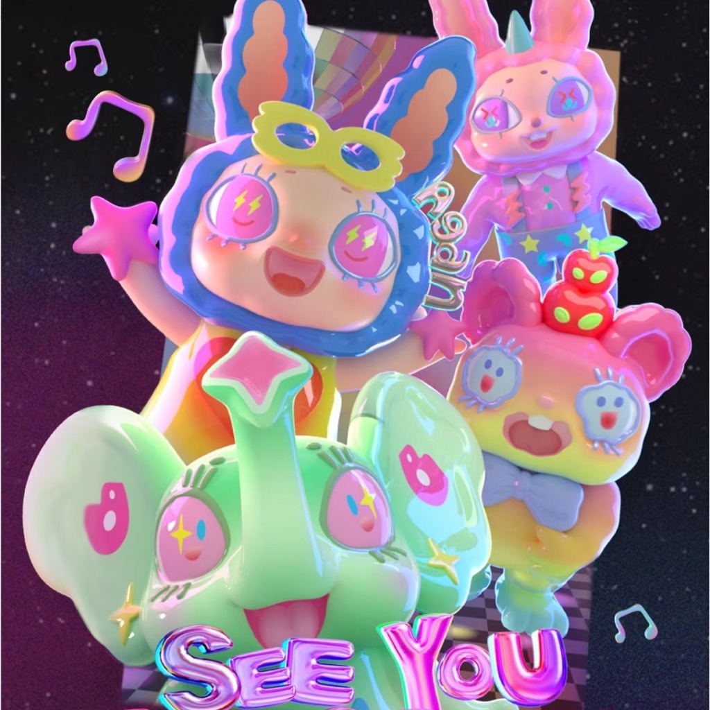 [ของแท้]  f. UN Agan yeaohua psychadelic audio party series  Blind Box  whole set hidden Doll ของขวั