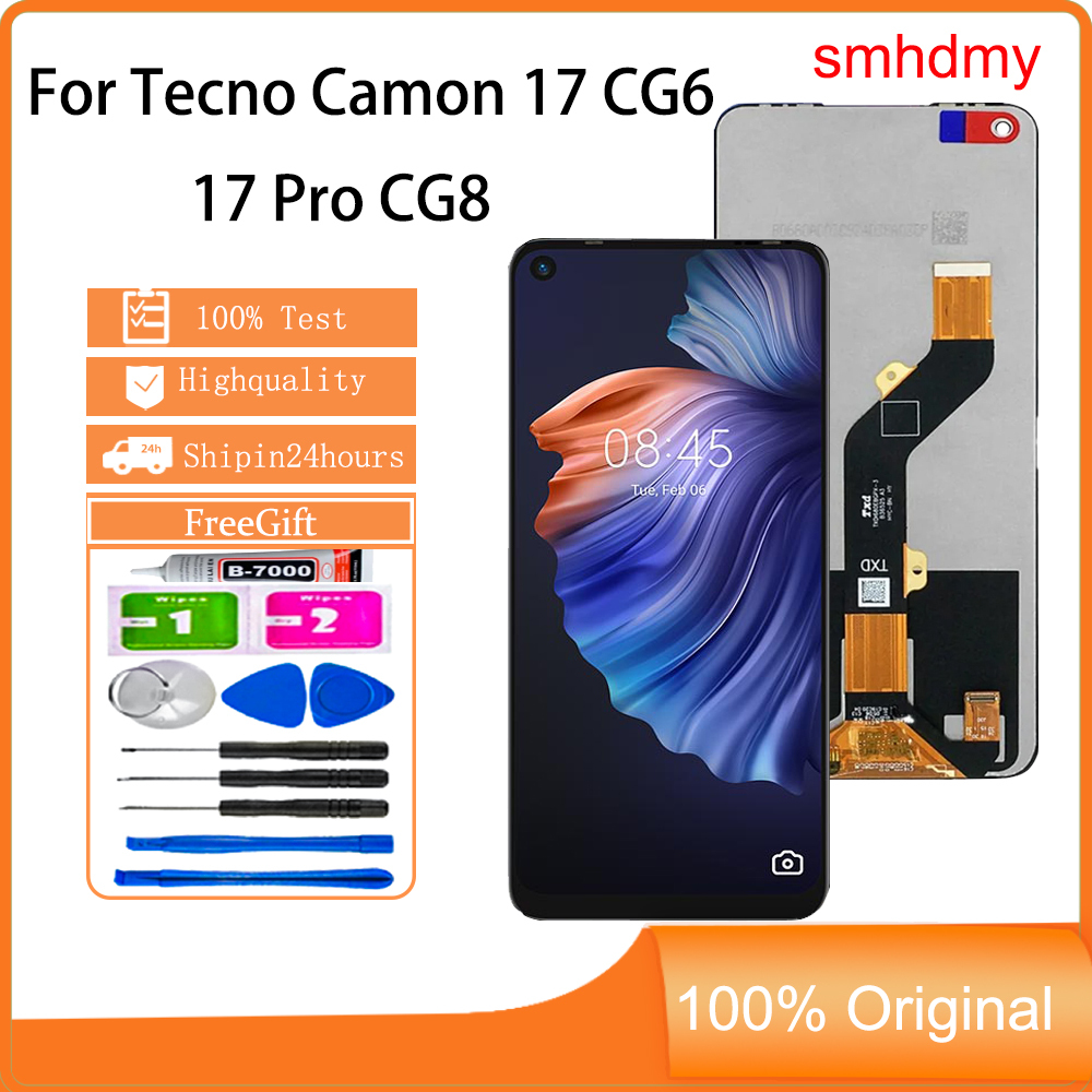 Smhdmy Ori สําหรับ Tecno Camon 17 CG6 17 Pro CG8 จอแสดงผล LCD หน้าจอสัมผัสเปลี่ยน