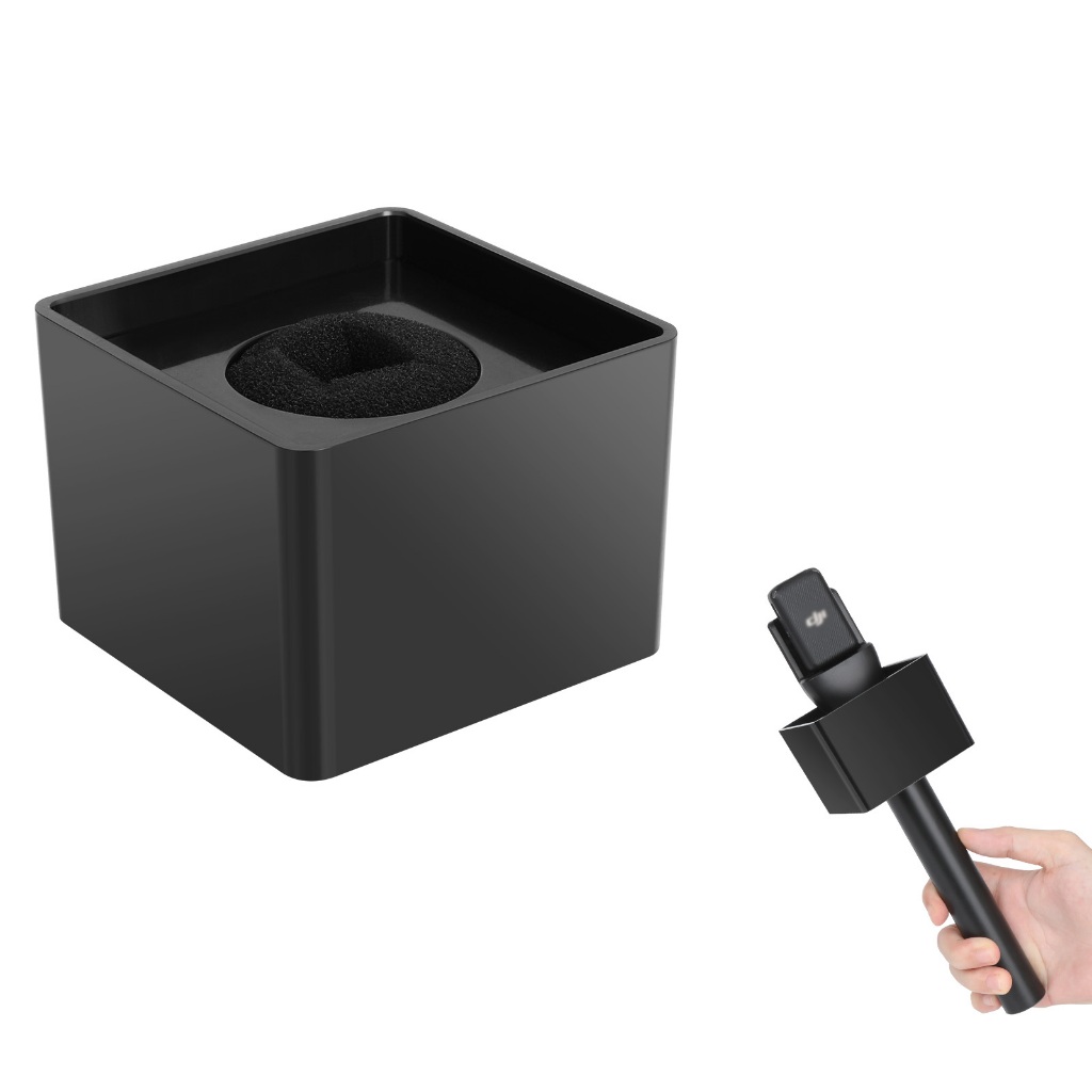 Square Cubic Microphone Flag Station - สําหรับ DJI Mic 1/2, Rode Wireless GO/GO II/ME/PRO Handle ไมโครโฟนสัมภาษณ์ไร้สาย, ธงไมโครโฟน ABS, อุปกรณ์เสริมไมโครโฟน