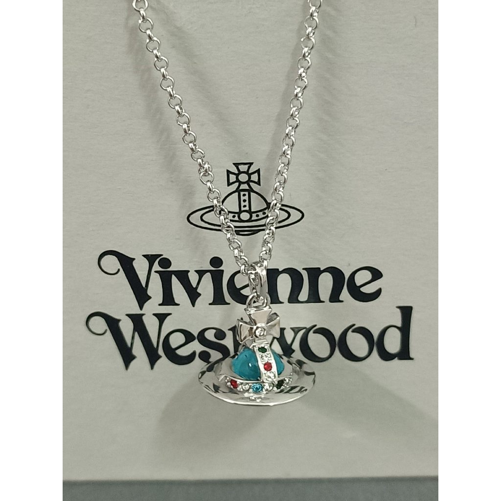 Vivienne Westwood Empress Xis Glacier Blue Medium Orb สร้อยคอ