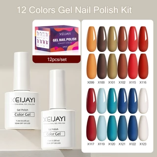 XEIJAYI 7.3 มล. - ชุดยาทาเล็บเจลสีแดง (12 สี) มีหลายชุดให้เลือก บรรจุในกล่องของขวัญ