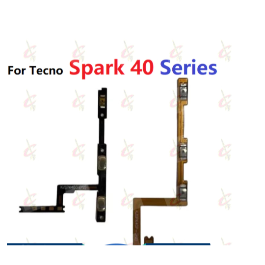 ปุ่มปรับระดับเสียงสวิตช์ไฟเปิดปิด flex สําหรับ Tecno Spark 40C 40 Pro Plus Pro+ KM4K KM5 KM6 KM7