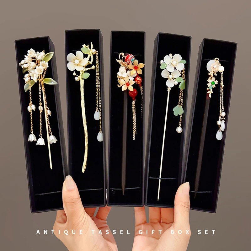 กิ๊บติดผมหญิงใหม่สไตล์จีน Niche High-End พู่โบราณขั้นตอนเขย่า Hanfu Headdress Retro Hairpin