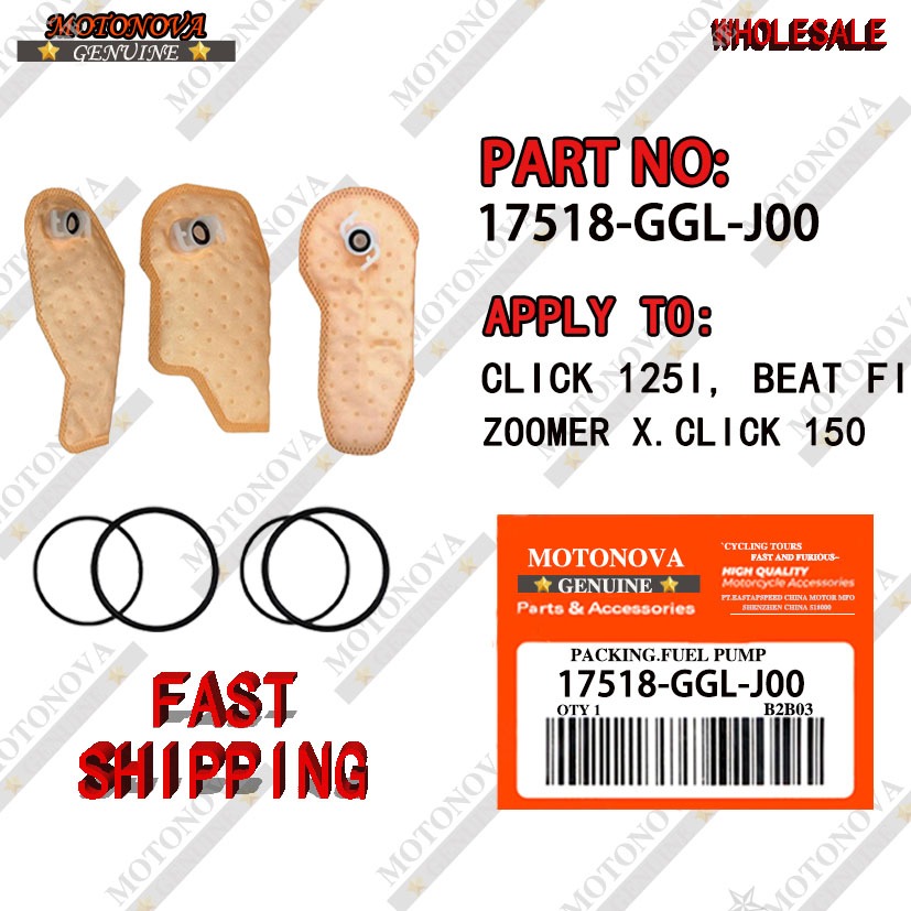 ไส้กรองปั้มน้ํามัน W/ Oring Set Click 125i / Beat Fi / Zoomer X / Click 150 17518-GGL-J00-MotoNova