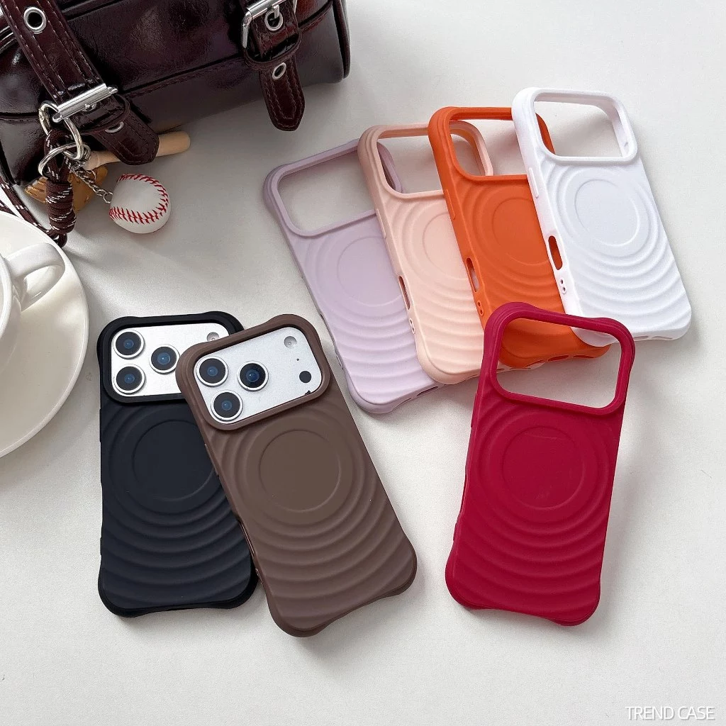 หรูหราซิลิโคนเหลวระลอกน้ําเคสโทรศัพท์สําหรับiPhone 17 Air 16 15 14 13 12 11 Pro Max Plus Wave Corrugateปกอ่อน