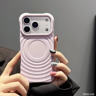 หรูหราซิลิโคนเหลวระลอกน้ําเคสโทรศัพท์สําหรับiPhone 17 Air 16 15 14 13 12 11 Pro Max Plus Wave Corrugateปกอ่อน