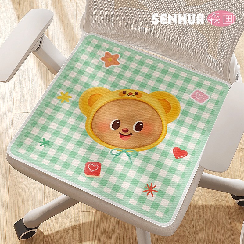 หมอนรองนั่งสำหรับเก้าอี้คอมพิวเตอร์ [Aria] Butter Bear ไม่ลื่น สำหรับนักเรียน ห้องเรียน ห้องศึกษา หมอนรองนั่งการ์ตูน เท่ ระบายอากาศได้ – โปรปัง
