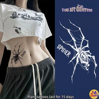 สติกเกอร์รอยสักชั่วคราว รูปแมงมุม กันน้ํา ติดทนนาน 15 วัน