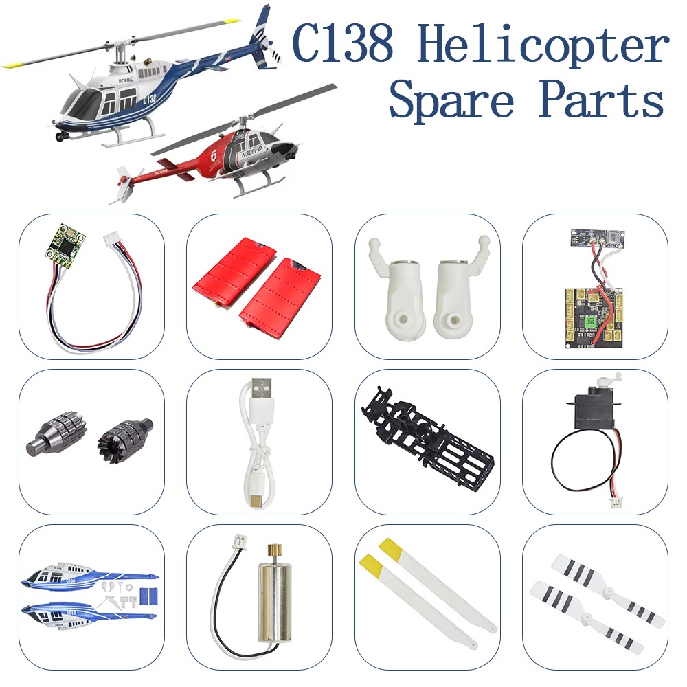 RC ERA C138 PRO Bell 206 RC เฮลิคอปเตอร์อะไหล่เพลาเกียร์ featring เพลาใบมีดหลักมอเตอร์แบริ่งเกียร์ S