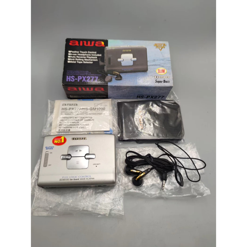 AIWA PX277 เครื่องเล่นเทปคาสเซ็ตแบบพกพา – สต็อกเก่าใหม่ ผลิตในประเทศญี่ปุ่น พร้อม Dolby & SUPER BASS