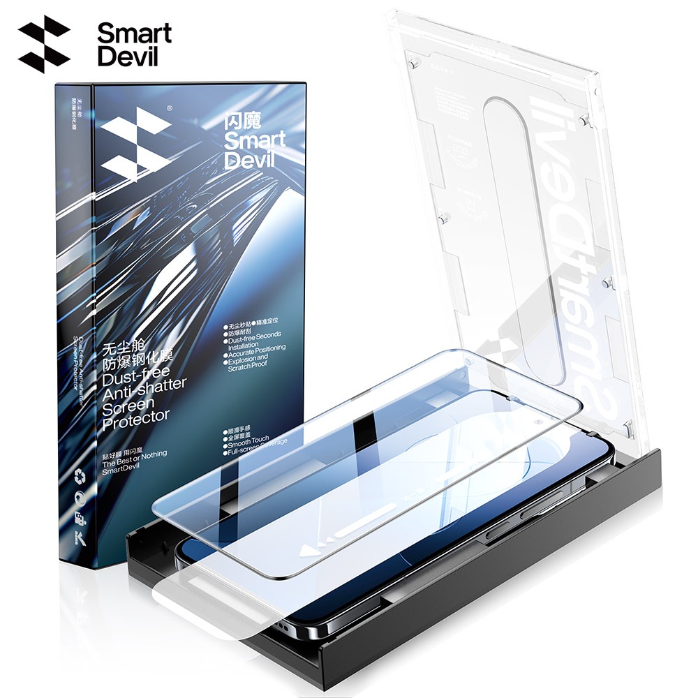 SmartDevil Quick Stick กระจกนิรภัยสําหรับ POCO X8 Pro/X7/F7/X6 Pro/Xiaomi 14/13/14T/13T/Redmi Turbo 5 Max/4 Full Coverage HD Drop ป้องกันลายนิ้วมือ