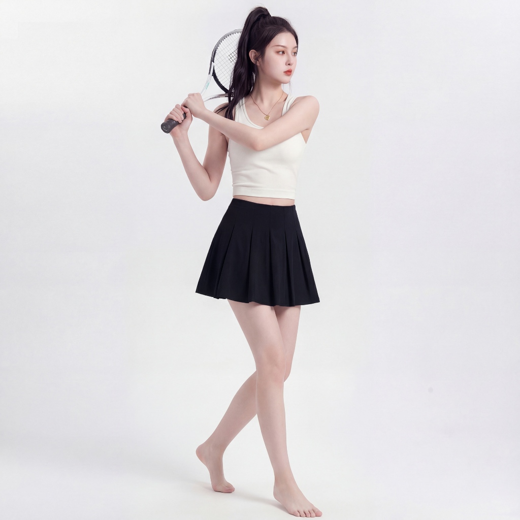 LASMAN กระโปรงเทนนิสสำหรับผู้หญิง เหมาะสำหรับเล่นกีฬาในฤดูร้อน แห้งเร็วและนุ่ม -QK060 - รูปที่ 5