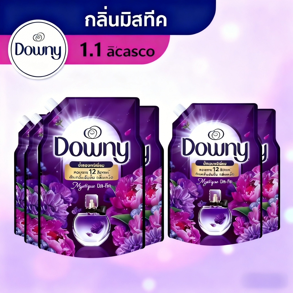 Downy น้ำยาปรับผ้านุ่มเข้มข้น 1.1 ลิตรเสื้อผ้าป้องกันไฟฟ้าสถิตย์กลิ่นติดทนนานสำหรับบ้านราคาไม่แพงคู่ซักผ้า 1100ml.X3 x6