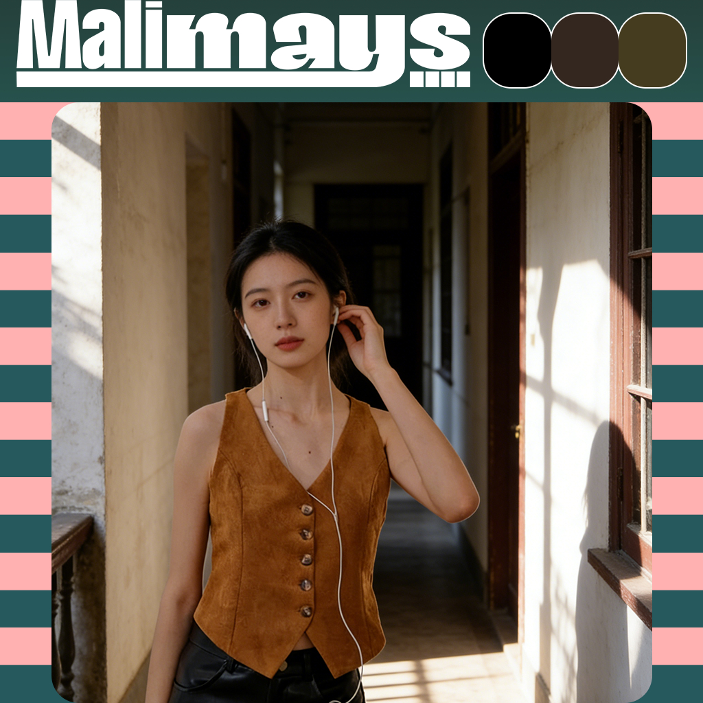 MALIMAYS - Frankie Suede Vest เสื้อกั๊กผ้าหนังกลับ