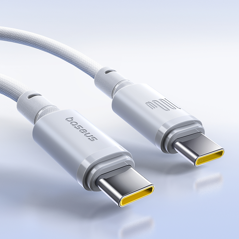 Baseus ใหม่ถักสายชาร์จเร็ว Type-C ถึง USB-C 100W ไนลอนทนทาน USB C สายชาร์จ Quick Charge Data Transfer