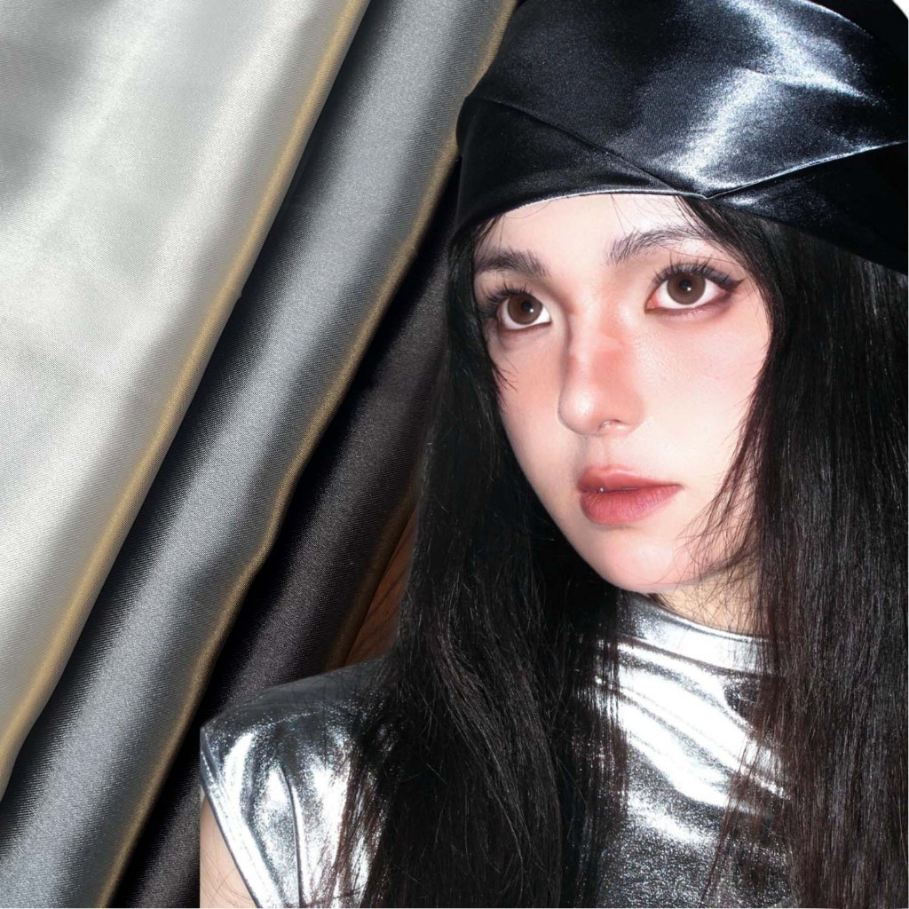 ผ้าโพกผม - ผ้าพันคอไหมสี่เหลี่ยมสีเงิน - Chic Tube Top Street Style Hip-Hop Headscarf - อุปกรณ์เสริม Streetwear - Retro, Y2K, Futurists, Creative