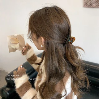คลิปคว้าacetate สีน้ำตาล แบบมอริ ขนาดใหญ่สำหรับแต่งผมอย่างประณีต