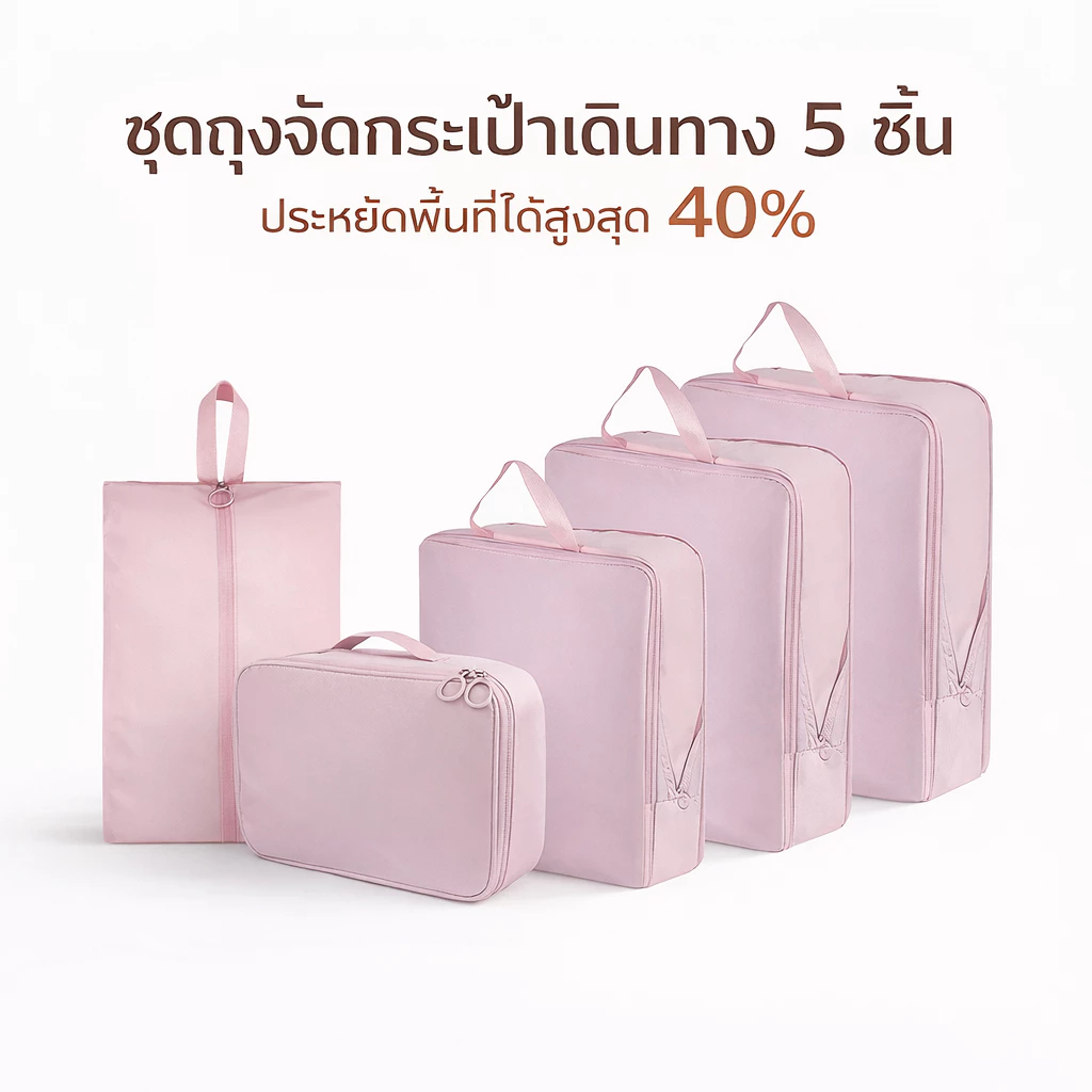ชุดถุงจัดเก็บสัมภาระแบบบีอัด 5 ชิ้น สำหรับเดินทาง ขยายได้ ถุงจัดเก็บกระเป๋าเดินทาง