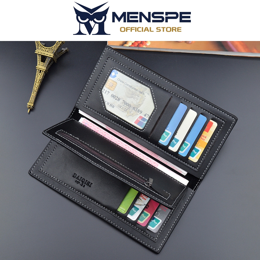 MENSPE محفظة رجالية طويلة ثلاثية الطي — صورة 2