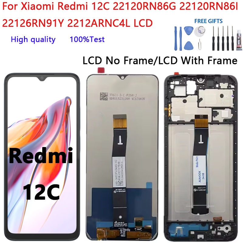 สําหรับ Xiaomi Redmi 12C 22120RN86G 22120RN86I 22126RN91Y จอแสดงผล LCD Touch Screen Digitizer Assemb