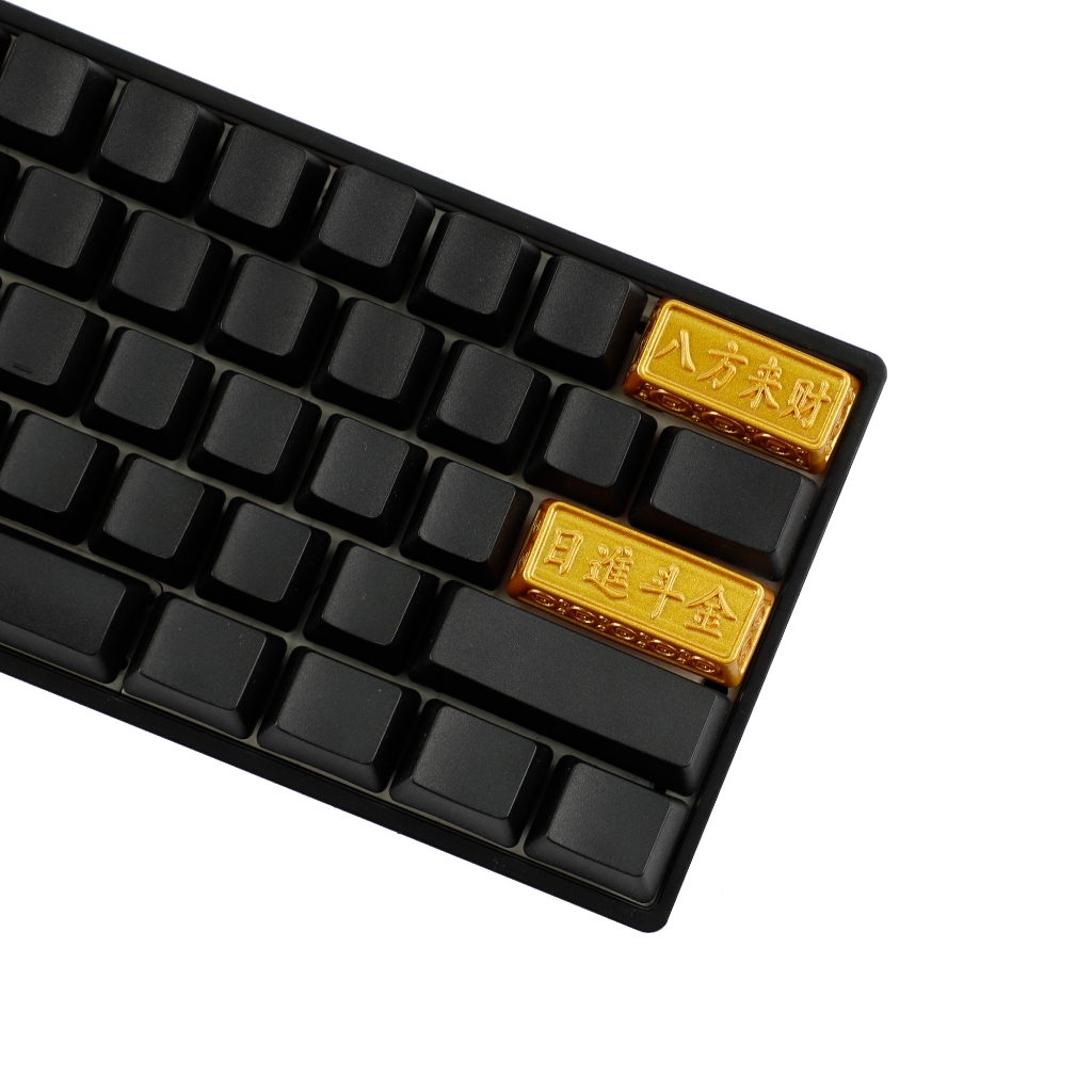 YMDK Gold Fortune Themed 1pcs Esc 1u Backspace 2u ใส่ 2.25u ส่วนบุคคล Electroplated Keycap สําหรับ M
