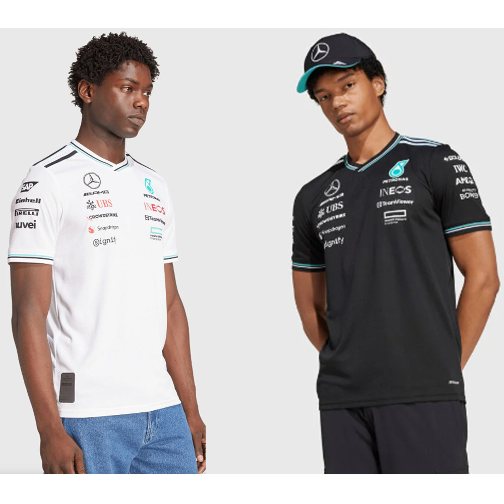Hot 2025 2026 Mercedes AMG Petronas F1 เสื้อ Team Driver แขนสั้น