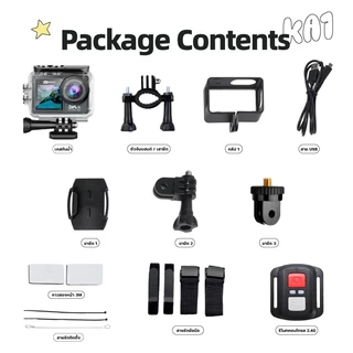 KiTBEEZ KA-1 แอคชั่น Gopro กล้องโกโปร กล้องถ่าย vlog หน้าจอคู่ สัมผัสได้ 5K/30fps WiFi Action Camera กล้องติดหมวกกันน็อค