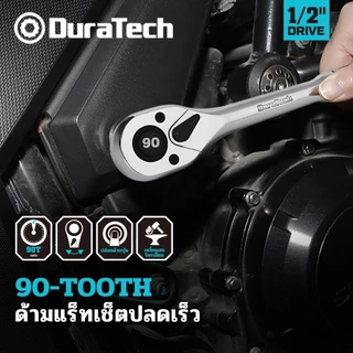 DURATECH 1/2 นิ้วไดรฟ์ Ratchet 90-ฟัน Quick-release ประแจวงล้อ Reversible Chrome Alloy Made Full ขัด