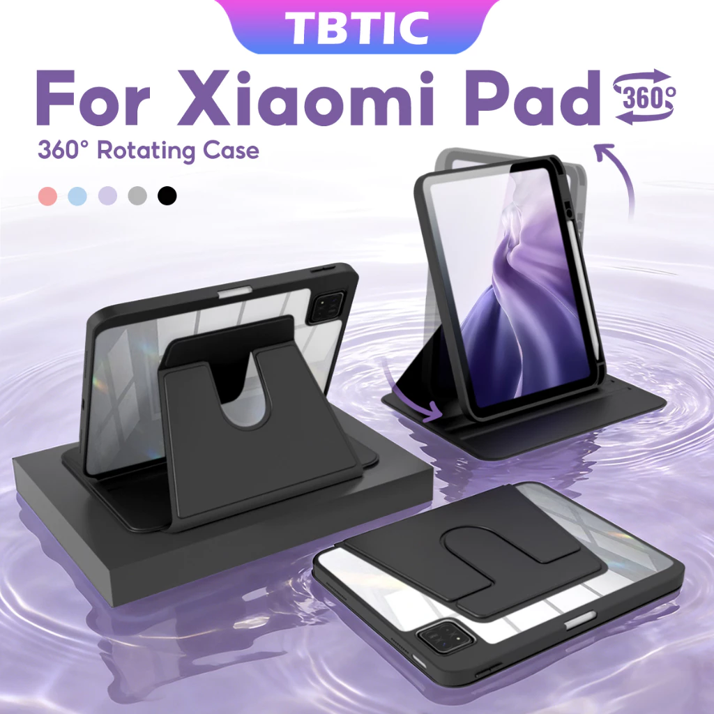 Tbtic สําหรับ Xiaomi Pad 8 Pro 7 Pro 6 Pro 5 Pro 2025 Case Cover Casing 11.2 11 นิ้ว2024 พร้อมที่ใส่ดินสอ 360° การหมุน