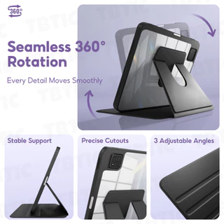 Tbtic สําหรับ Xiaomi Pad 8 Pro 7 Pro 6 Pro 5 Pro 2025 Case Cover Casing 11.2 11 นิ้ว2024 พร้อมที่ใส่ดินสอ 360° การหมุน