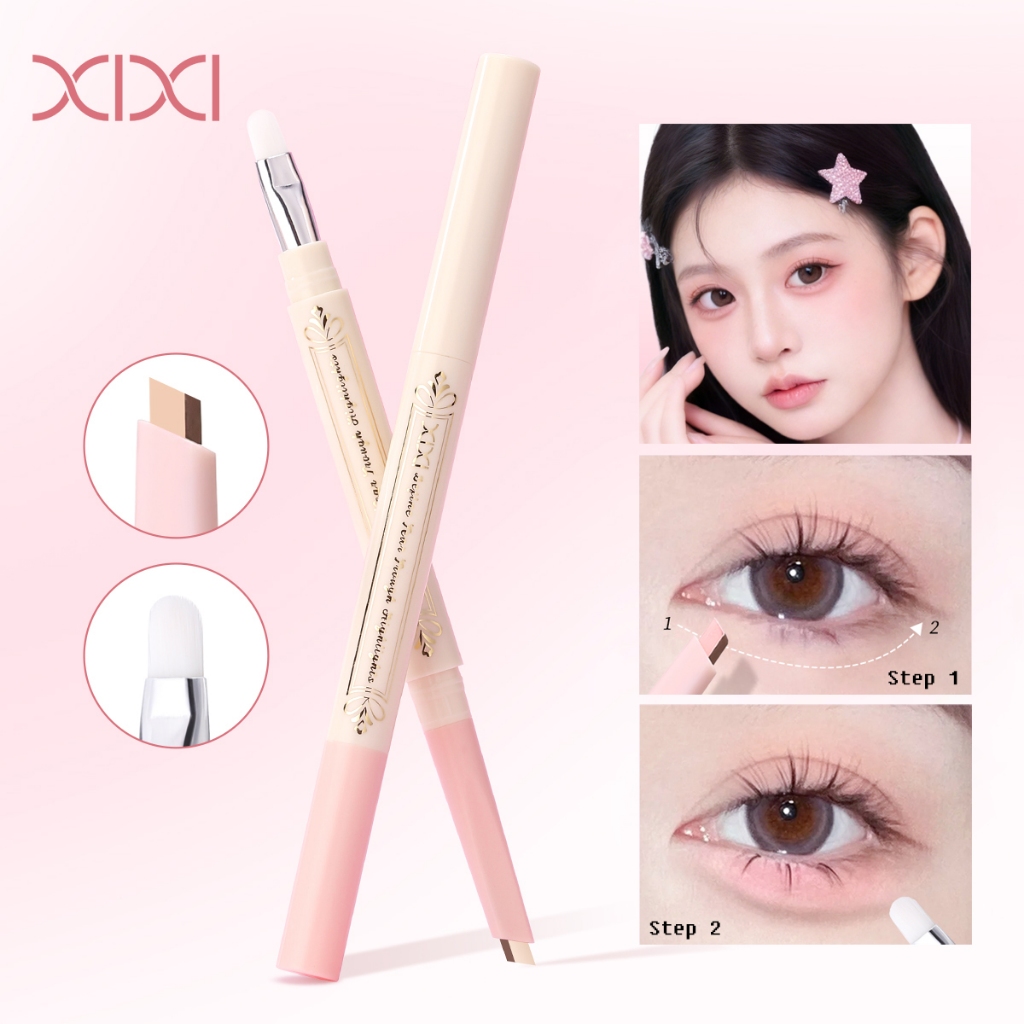 XIXI ปากกาไหมโกหกสองปลาย - กันน้ําแห้งเร็วติดทนนาน Smudgeproof Natural Matte 3D Eye Enlarging Pen D935