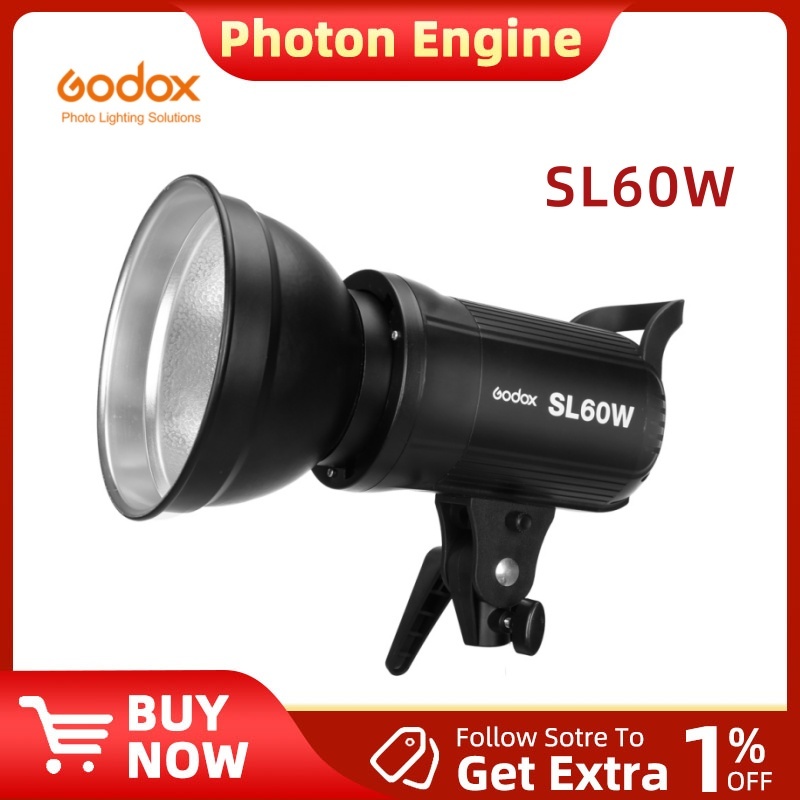Godox LED Video Light SL-60W SL60W 5600K White Video Light ไฟต่อเนื่อง + ซอฟท์บ็อกซ์ตารางรังผึ้ง 60 