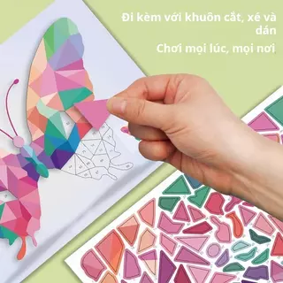 3D Geometric Collage รูปหลายเหลี่ยม DIY ชุดจิตรกรรมสติกเกอร์ทําด้วยมือ, ภาพวาดโฮมเมดสําหรับเด็ก