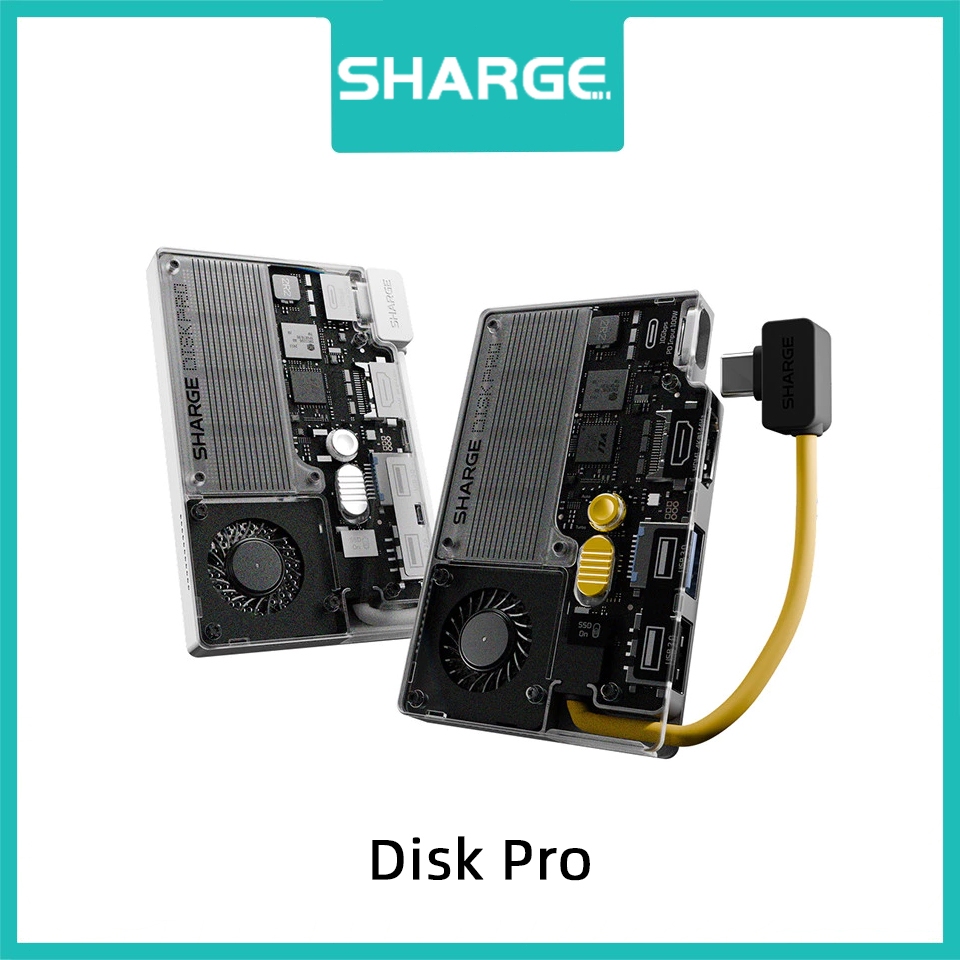 SHARGE Disk Pro NVMe SSD Enclosure พร้อมระบบทําความเย็นแบบแอคทีฟในตัว NVMe PSSD 10Gbps USB C 3.2 Gen