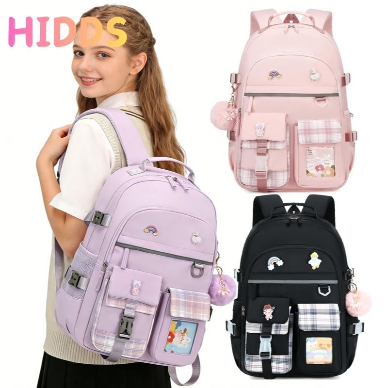 Hidds กระเป๋าสะพายหลังผู้หญิงสไตล์เกาหลี ใช้ได้หลายโอกาส กันน้ำ กระเป๋านักเรียน / ใช้สำหรับคนทำงาน (มีให้เลือก 3 สี) ส่งจากคลังสินค้าท้องถิ่นในประเทศไทย