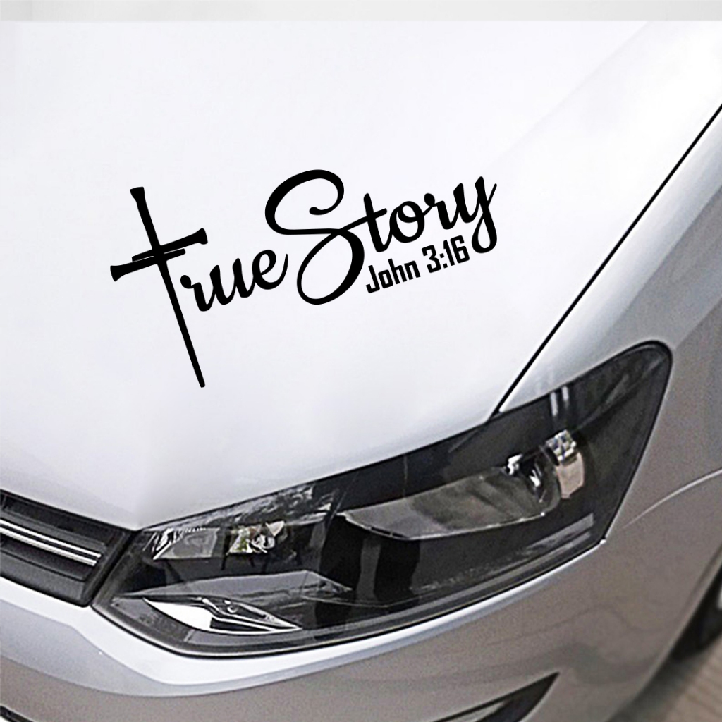 True Story John 3:16 Decal - Christian Faith Jesus Cross Vinyl Decal