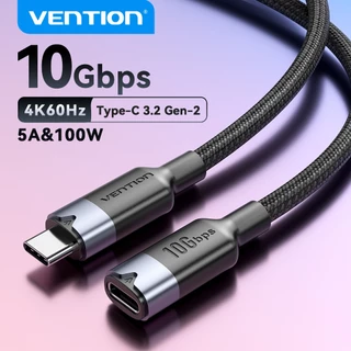 Vention USB Type-C 3.2 Gen2 ชายหญิง PD 100W Fast Charing Extension Cable 5A 10Gbps ความเร็ว 4K@60Hz