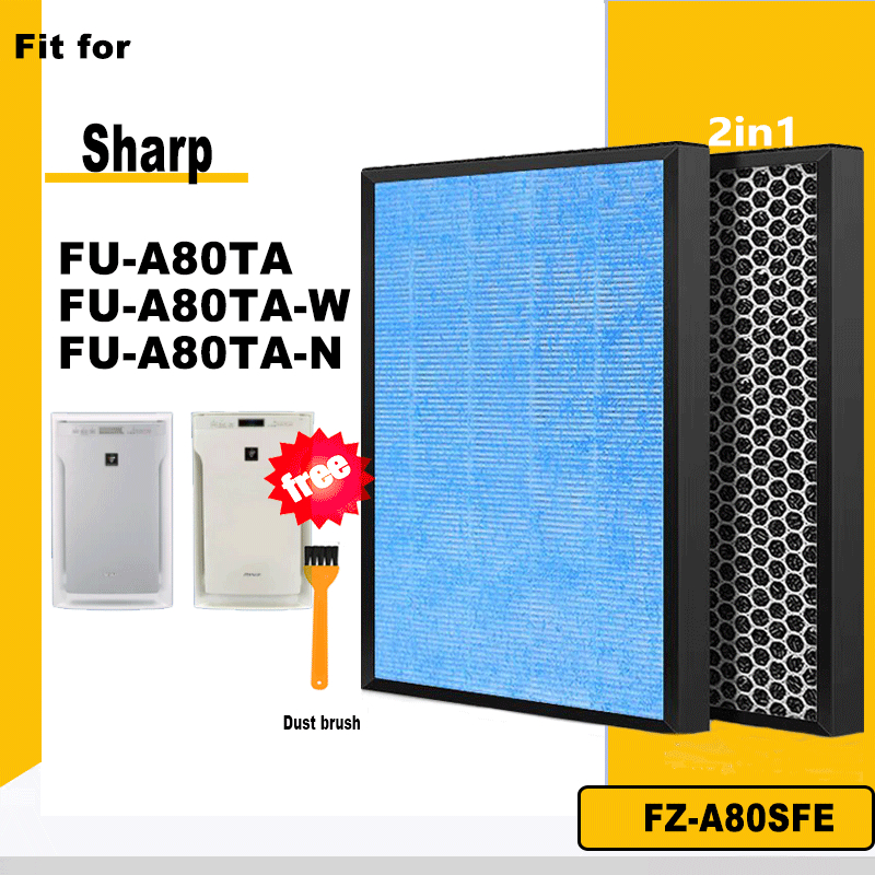 H13 ตัวกรองถ่านกัมมันต์ Hepa FZ-A80SFE สําหรับ SHARP เครื่องฟอกอากาศ FU-A80TA FU-A80TA-W FU-A80TA-N