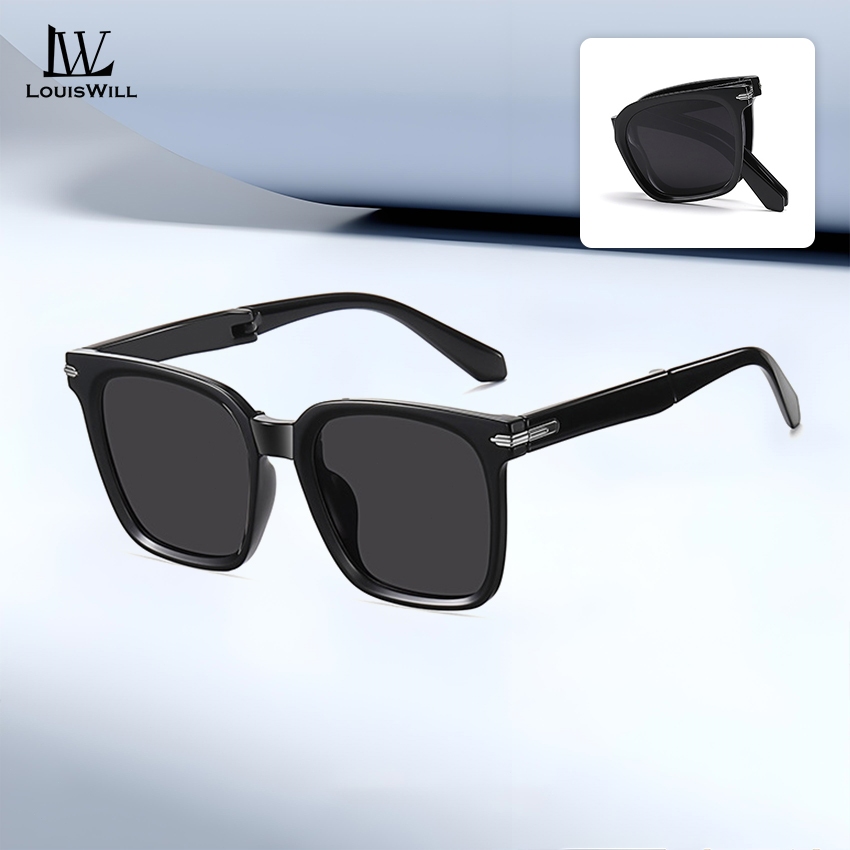 Louiswill แว่นตากันแดด UV400 เลนส์พับได้ น้ําหนักเบา เหมาะกับการขับขี่กลางแจ้ง สําหรับผู้หญิง และผู้ชาย