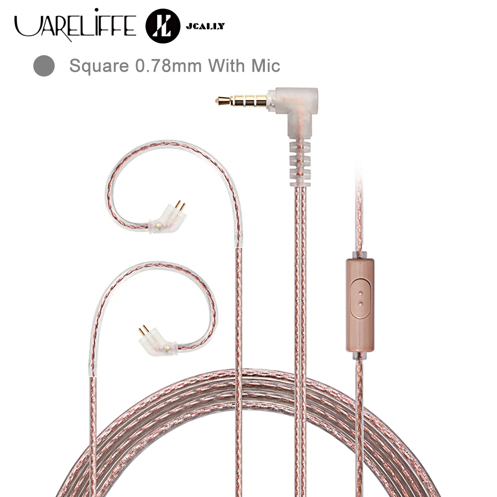 Uarellife JCALLY PJ2 + หูฟังสาย 3.5 มม.ปลั๊กเสียงรบกวน Cancelling HiFi เสียง 5N OFC หูฟังอัพเกรดสาย 