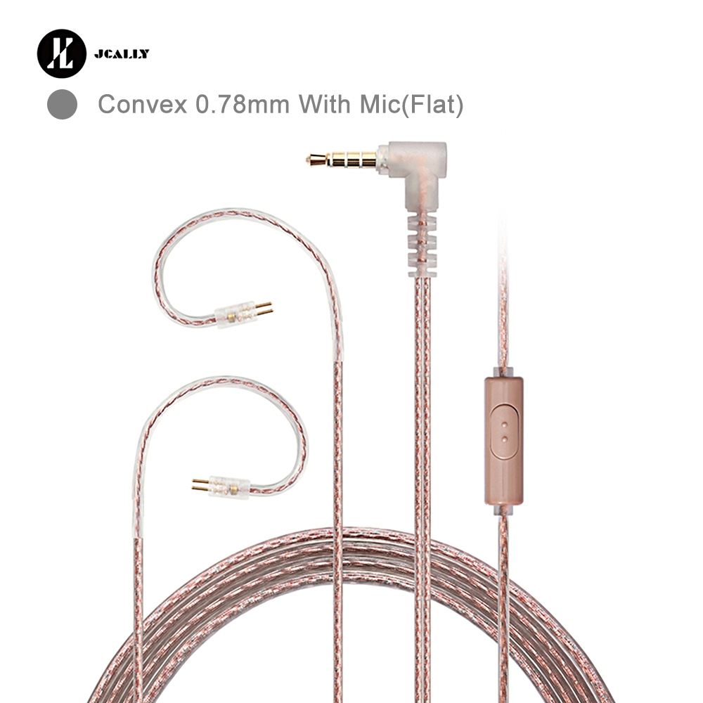 JCALLY PJ2 + 5N OFC สายหูฟัง 0.78 มม./QDC Connector HiFi คุณภาพเสียง 3.5 มม.ความเข้ากันได้กว้างหูฟัง