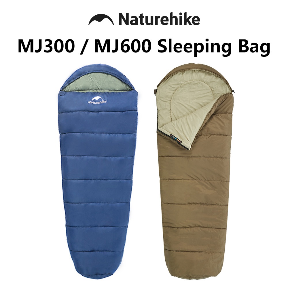 Naturehike MJ300 / MJ600 ถุงนอนน้ำหนักเบา -1 ℃ -12 ℃ ถุงนอนมัมมี่ผู้ใหญ่เต็นท์แคมป์กลางแจ้งผ้าฝ้ายฤดูหนาวถุงนอน