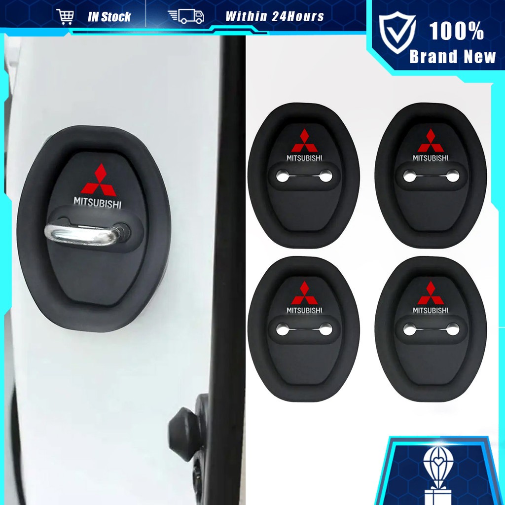 4 ชิ้นซิลิโคนรถล็อคประตูฝาครอบป้องกันประตูล็อคโช้คอัพเงียบอุปกรณ์เสริมสําหรับ Agya Raize Calya Avanza Xpander ERTIGA XL7 Swift Fiesta Ranger Ecosport Sonet Sportage