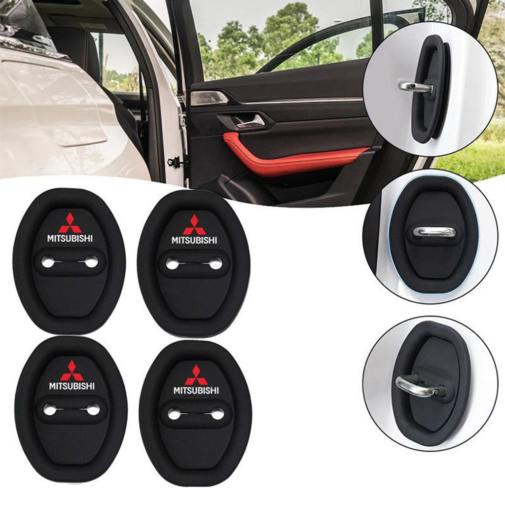 4 ชิ้นซิลิโคนรถล็อคประตูฝาครอบป้องกันประตูล็อคโช้คอัพเงียบอุปกรณ์เสริมสําหรับ Agya Raize Calya Avanza Xpander ERTIGA XL7 Swift Fiesta Ranger Ecosport Sonet Sportage - รูปที่ 2