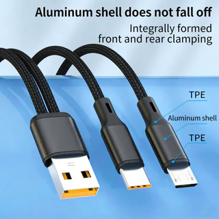 2 In 1 สายชาร์จ USB Type C แยก Y 6A ชาร์จเร็ว สําหรับอุปกรณ์ Type C สายชาร์จ