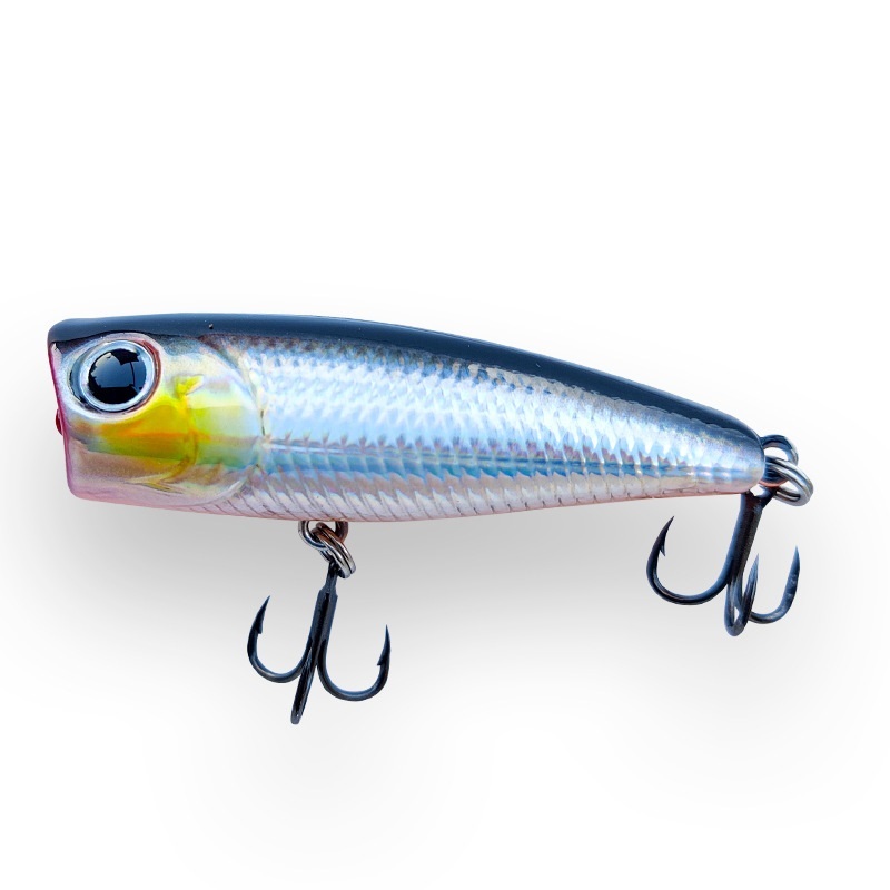 DUODUOYU 1PCS Mini Poppier Fishing Lure 4.5g/50 mm น้ำประดิษฐ์ กรุบกรอบพร้อมเบ็ดปลายื่นแหลม เหมาะสำหรับใช้เป็น crankbait wobbler