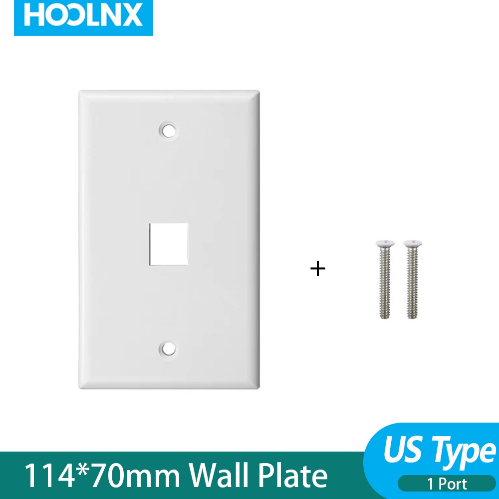 HOOLNX Keystone Jack Wall Plate USA Faceplate, Low Profile Ethernet WallPlates Single Gang FacePlate