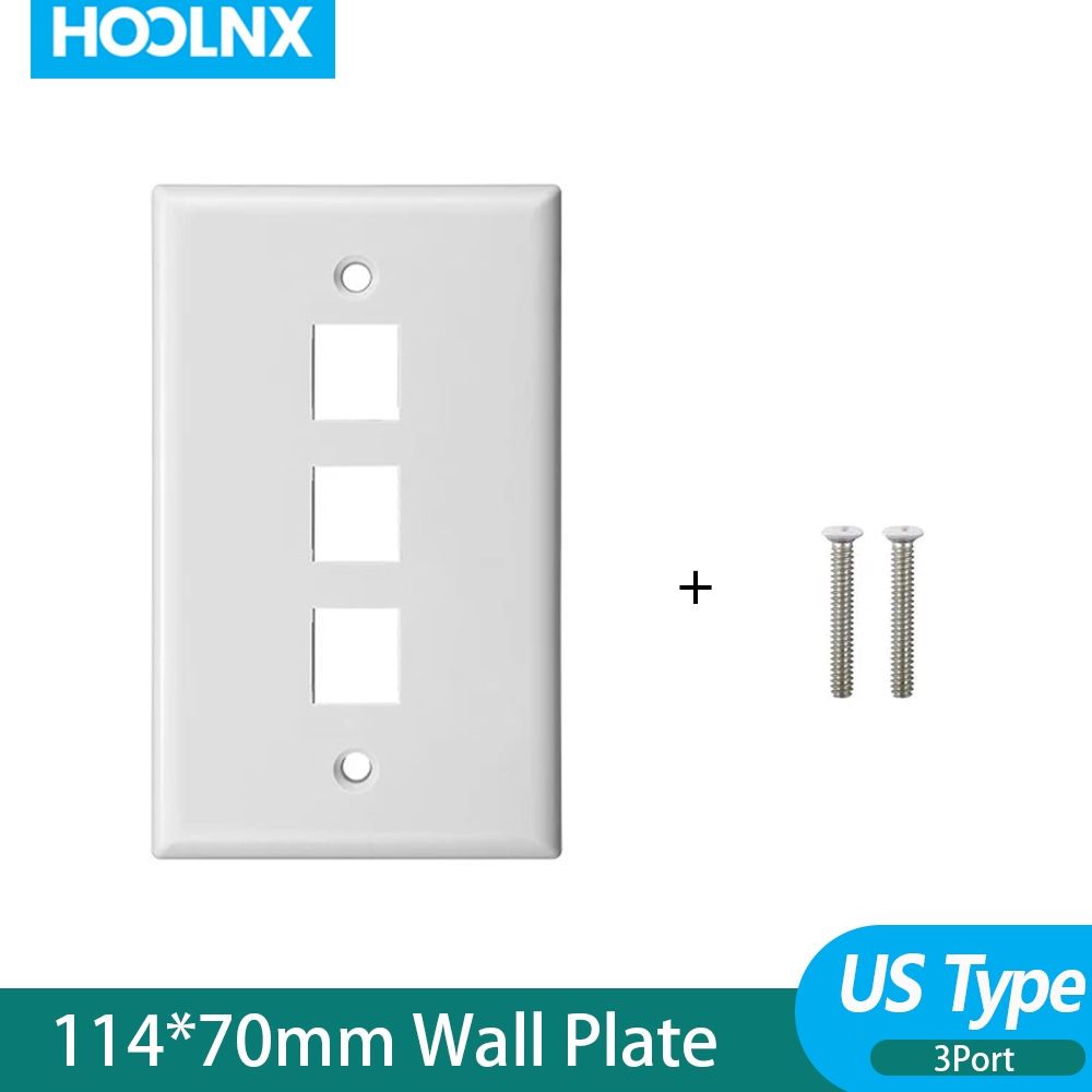 HOOLNX Keystone Jack USA Faceplate, Low Profile Ethernet Wall Plate 1/2/3/4/6 พอร์ต สําหรับ Keystone Coupler