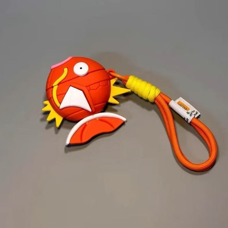 Pokemon Magikarp สําหรับ Airpods Pro3 กรณีเชือก Charizard กันกระแทก 3D หูฟังสําหรับ AirPods Pro3 4/4 (ANC)